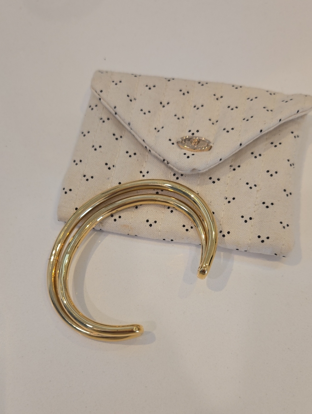 Sezane Gold Color Open Cuff Bracelet, French Chic, Quiet Lux, VGUC, Paris